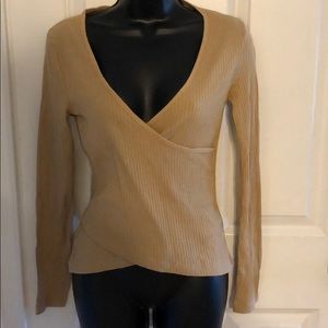 Tan wrap top size small NWT
